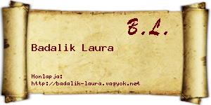 Badalik Laura névjegykártya